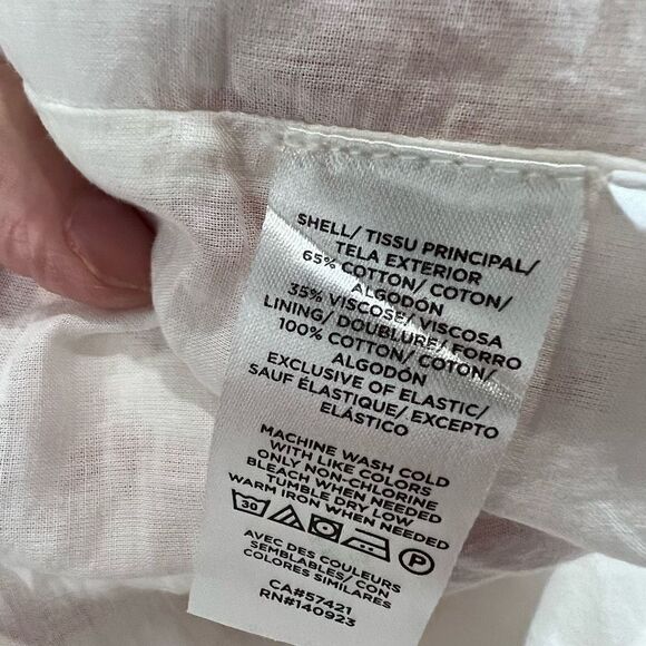 Loft‎ Whisper White Floral Smocked Ruffle Flare Dress - Picture 7 of 7